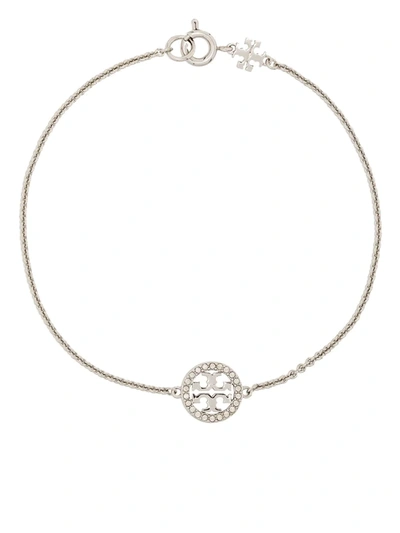 Shop Tory Burch Miller Crystal-embellished Bracelet In Metallic