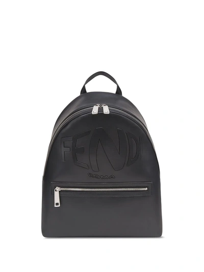 Shop Fendi Logo-embellished Backpack In Black