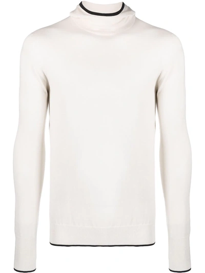 Shop Jil Sander Fine-knit Hooded Jumper In Neutrals