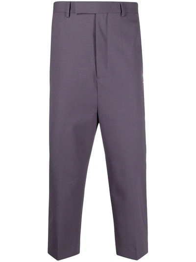 Shop Rick Owens Cropped Tailored Trousers In Purple