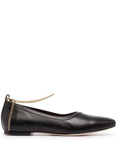Shop Staud Maeve Chain-link Ballerina Shoes In Black
