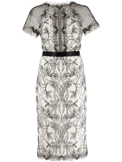 Shop Tadashi Shoji Vihaan Embroidered Dress In White