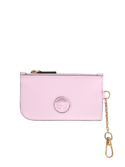 Shop Versace The Medusa Card Holder In Rosa