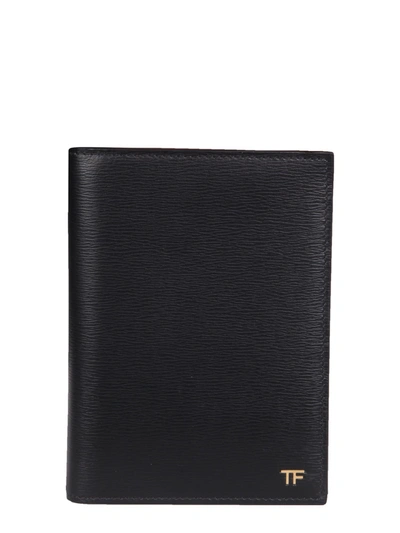 Shop Tom Ford Passport Holder With Logo In Nero