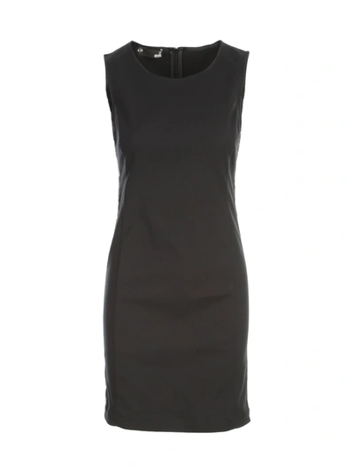 Shop Love Moschino Pencil Sleeveless Dress W/side Written In Black