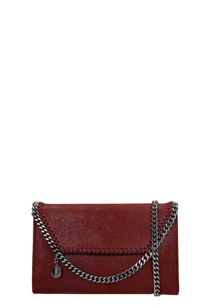 Shop Stella Mccartney Falabella Shoulder Bag In Bordeaux Faux Leather