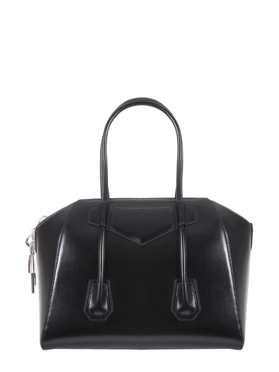 Shop Givenchy Antigona Lock Bag In Nero