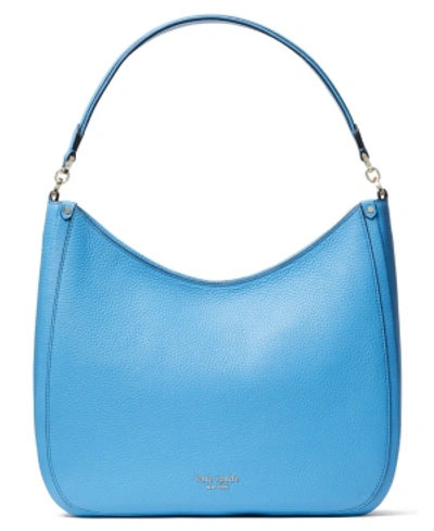 Shop Kate Spade New York Roulette Large Leather Hobo Bag In Tide Pool