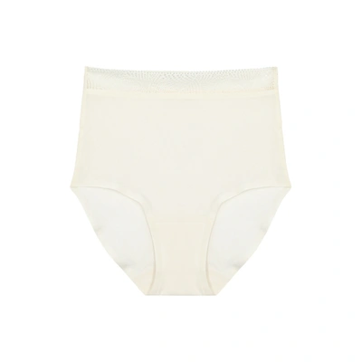 Shop Chantelle Soft Stretch Ivory Lace-trimmed Hipster Briefs