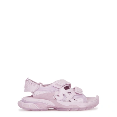 Shop Balenciaga Track Lilac Faux Leather Sandals