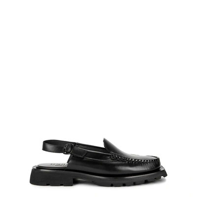 Shop Hereu Raiguer Sport Black Leather Slingback Loafers