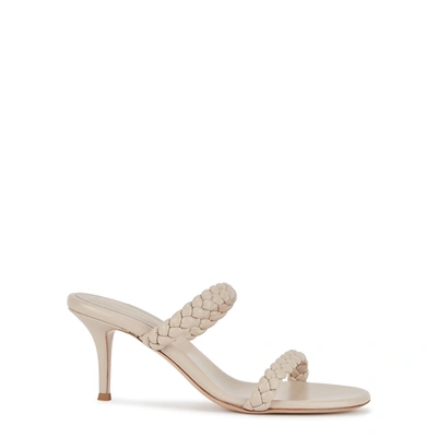 Shop Gianvito Rossi Marley Stone Leather Sandals In Off White
