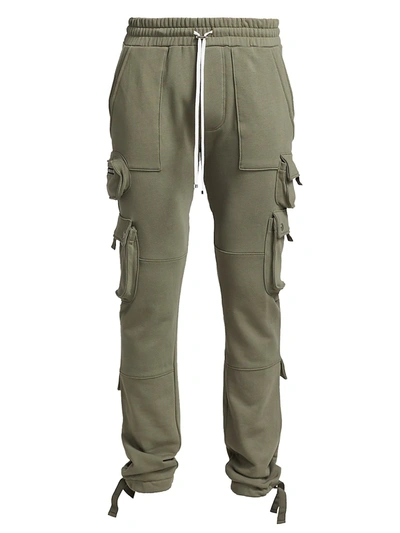 Shop Amiri Tactical Cargo Sweatpants In Military Green