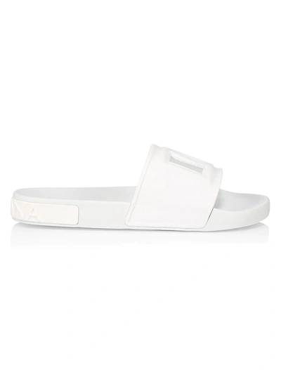 Shop Dolce & Gabbana Men's Dg Logo Pool Slide Sandals In White