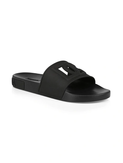 Shop Dolce & Gabbana Men's Dg Logo Pool Slide Sandals In White