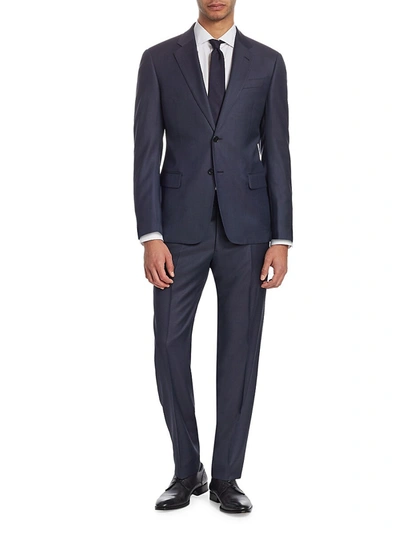 Shop Emporio Armani Men's G-line Wool Sharkskin Suit In Grey