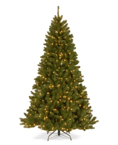 National Tree Company 7.5' North Valley Spruce Hinged Tree With Dual Color Led Lights In Green