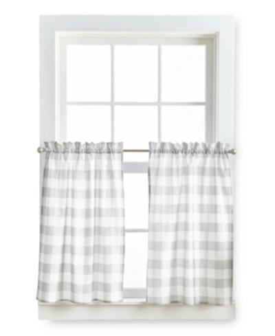 Shop Curtainworks Check Valance And Tiers, Set Of 3 In Gray