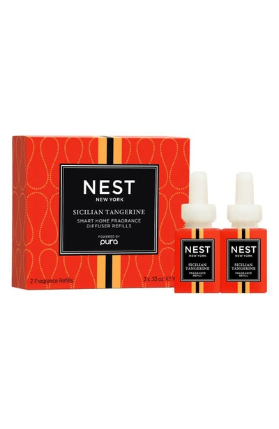 Shop Nest New York Pura Smart Home Fragrance Diffuser Refill Duo In Sicilian Tangerine