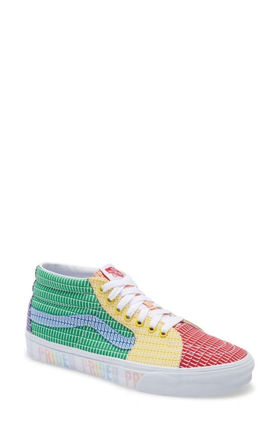 Shop Vans Pride Sk8 Mid Sneaker In Multi/ True White