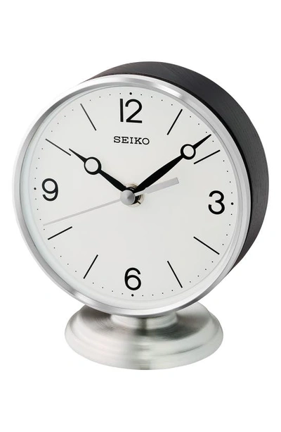 Seiko Hutton Desk & Table Clock In Black And Silver