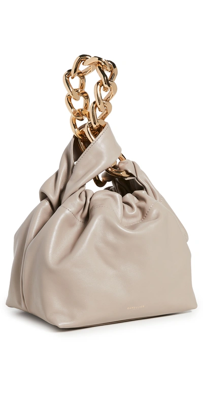 Shop Demellier Santa Monica Bag With Chain In Deep Taupe