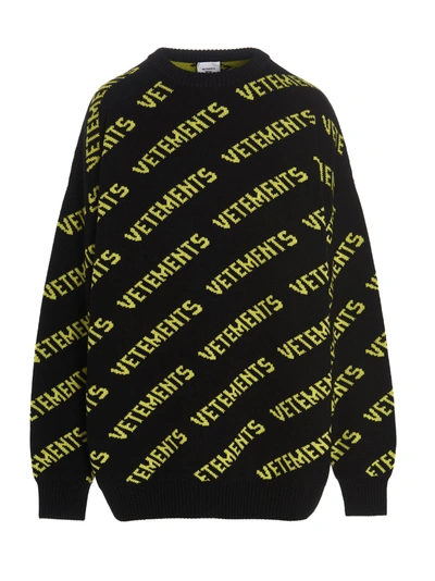 Shop Vetements Monogram Sweater In Black