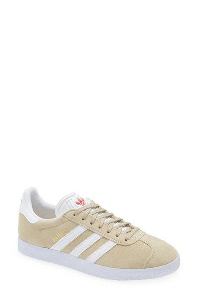 Shop Adidas Originals Gazelle Sneaker In Savannah/ White/ Glory Red