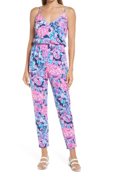 Shop Lilly Pulitzerr Dante Jumpsuit In High Tide Navy