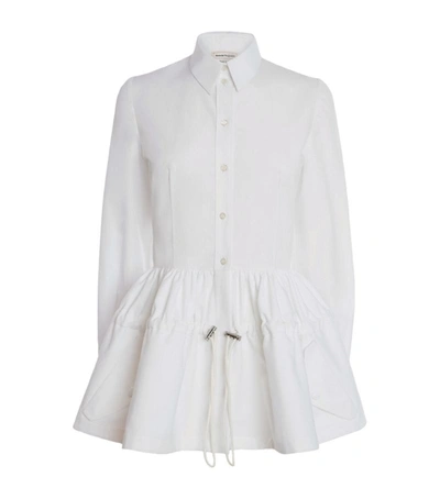 Shop Alexander Mcqueen Cotton Peplum Shirt In White