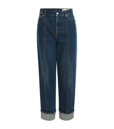 Shop Alexander Mcqueen Wide-leg Jeans In Blue