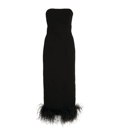 Shop 16arlington Feather-trim Minelli Bustier Dress In Black