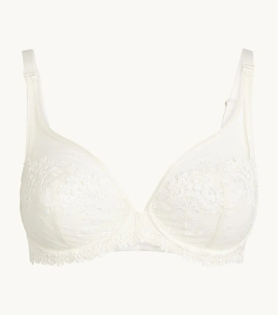 Shop Simone Perele Embroidered Full Cup Plunge Bra In Nude