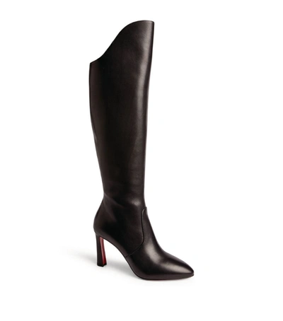 Shop Christian Louboutin Eleonor Calfskin Knee-high Boots 85 In Black