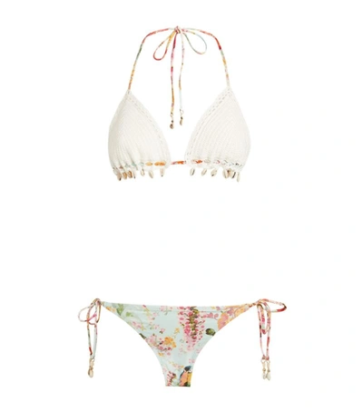 Shop Zimmermann Mae Crochet Bikini In Multi