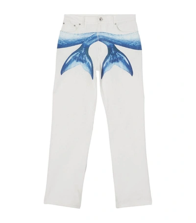 Shop Burberry Mermaid Tail Straight Jeans In White