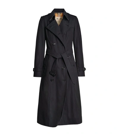 Shop Burberry The Long Chelsea Heritage Trench Coat In Black