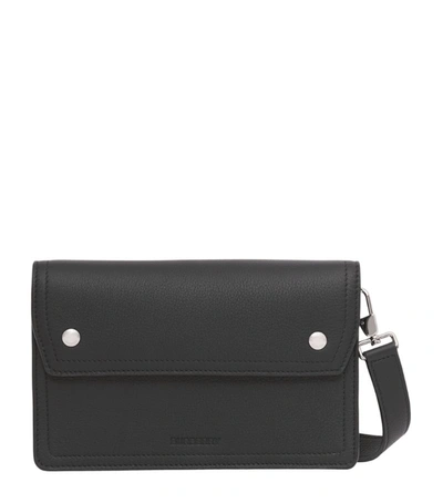 Shop Burberry Leather Mini Cross-body Bag In Black