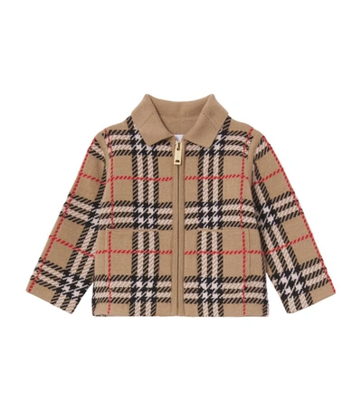 Shop Burberry Kids House Check Jacket (6-18 Months) In Brown