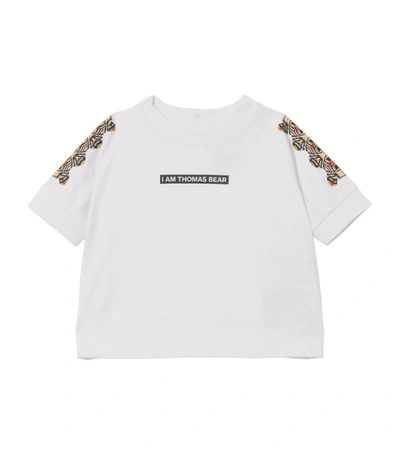 Shop Burberry Kids Bear Print Slogan T-shirt (6-24 Months) In White