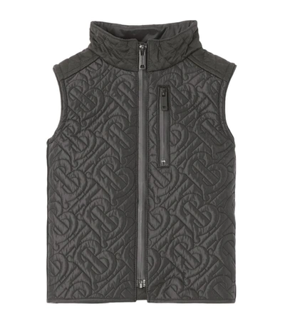 Shop Burberry Kids Monogram-quilted Gilet (6-24 Months) In Black