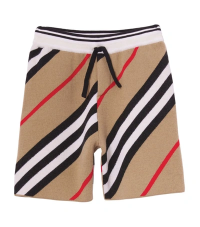 Shop Burberry Kids Icon Stripe Shorts (3-14 Years) In Brown