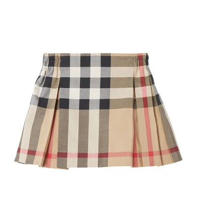 Shop Burberry House Check Skirt (6-24 Months) In Neutrals