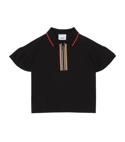 Shop Burberry Kids Icon Stripe Polo Shirt (3-14 Years) In Black