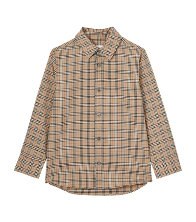 Shop Burberry Small-scale Check Shirt (3-14 Years) In Brown