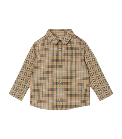 Shop Burberry House Check Shirt (6-24 Months) In Brown