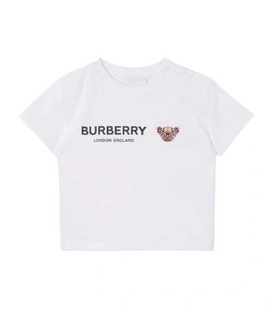Shop Burberry Kids Cotton Thomas Bear T-shirt (6-24 Months) In White