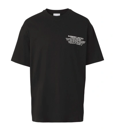 Shop Burberry Cotton Location Print T-shirt In Black