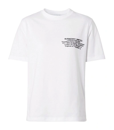 Shop Burberry Cotton Location Print T-shirt In White