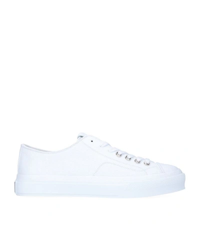 Shop Givenchy Leather City Low Sneakers In White